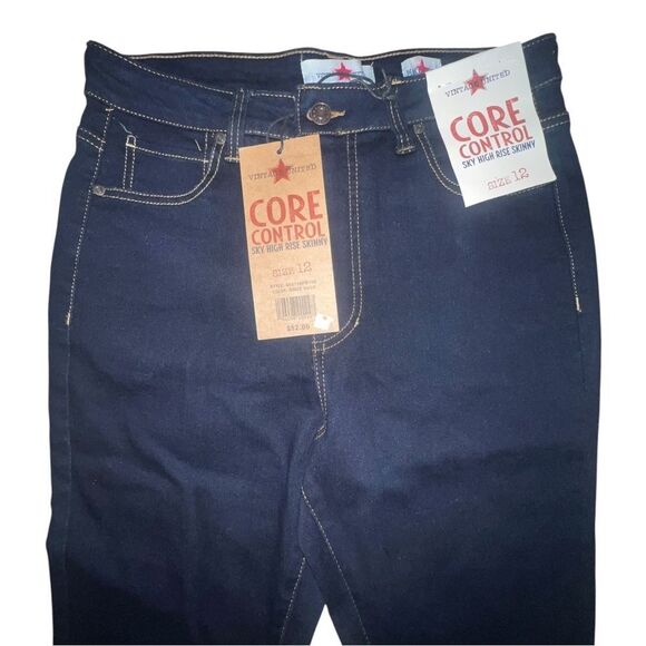 Vintage United Women's Core Control Sky High Rise Skinny Jeans Dark Rinse 12 NWT - Picture 3 of 5